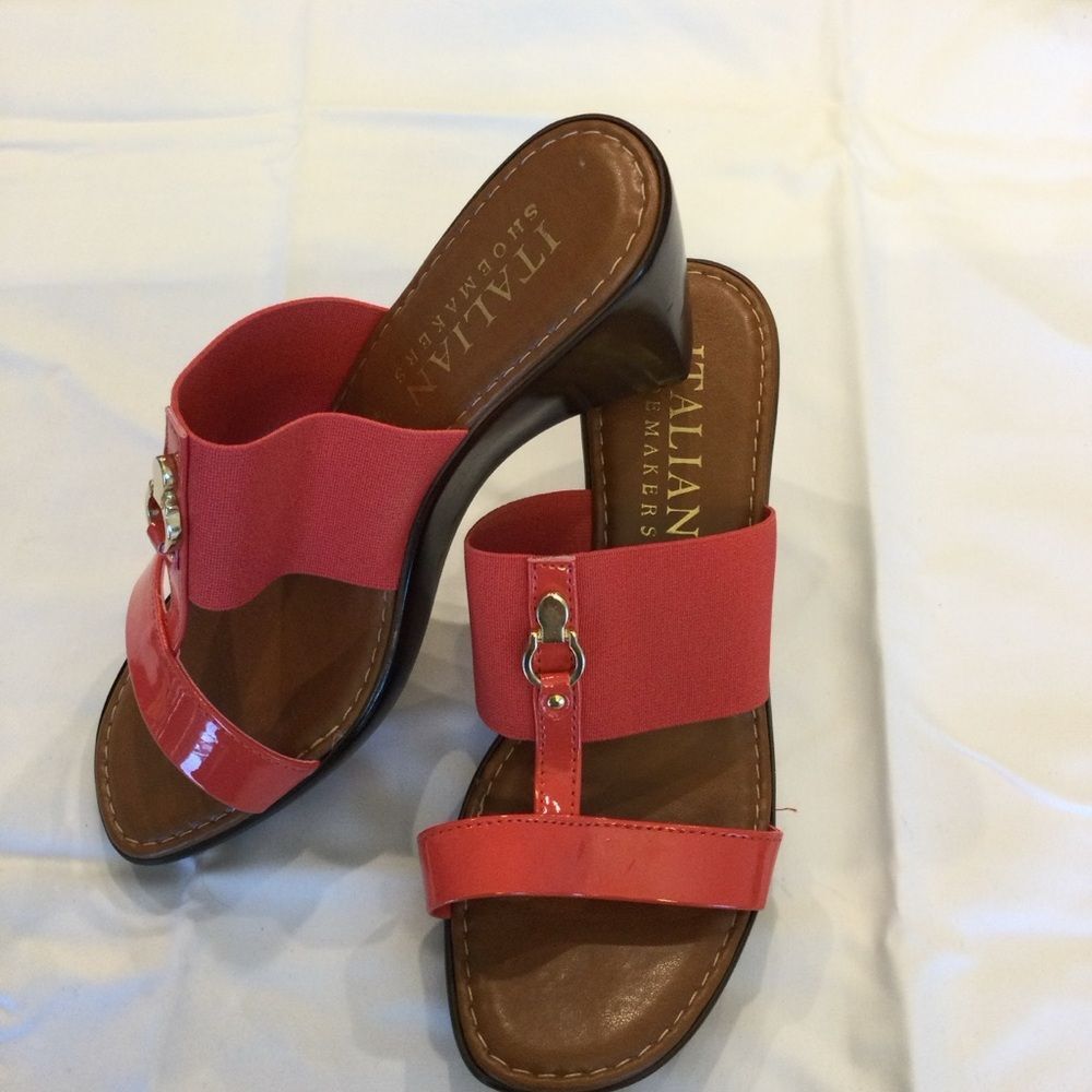 Italian Shoemakers Pink and Brown Mules for Casual Comfort